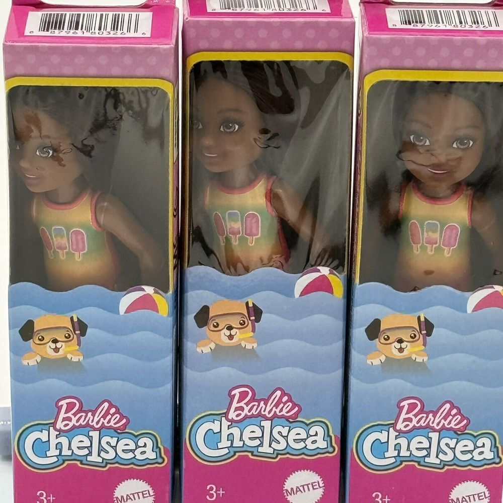 Barbie Club Chelsea Doll W/ Frozen Treat Graphic‎ Swimsuit 5.5" Party Favors (3)